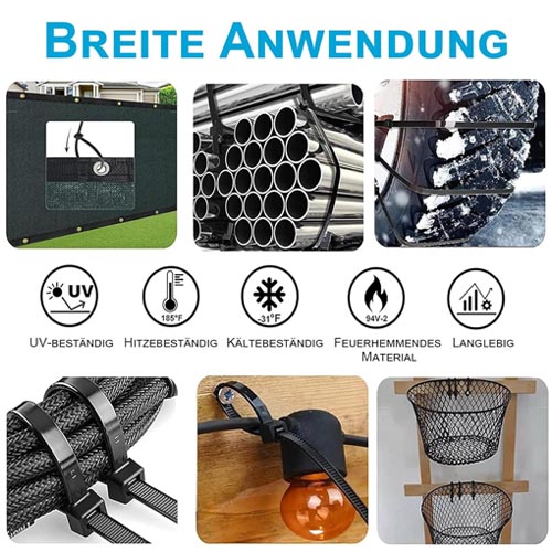 ORTAVA NLZD-001 300 mm x 7.6 mm Cable Ties 100 pack - Image 4