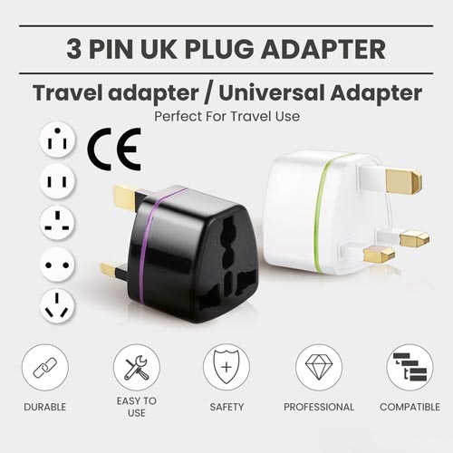 PracticalDeals UK 3 Pin Plug to Universal Converter Adapter