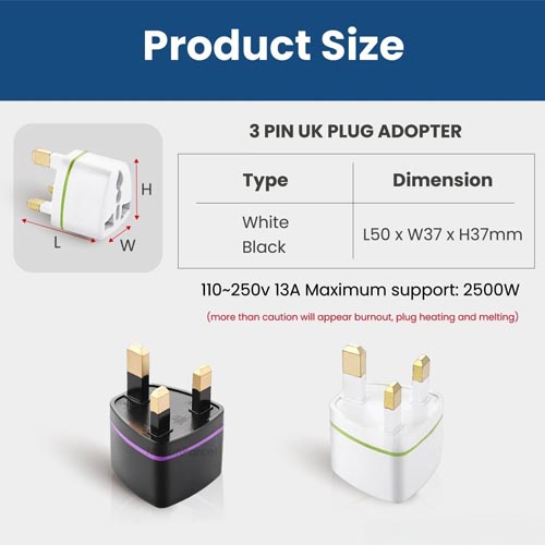 PracticalDeals UK 3 Pin Plug to Universal Converter Adapter - Image 8