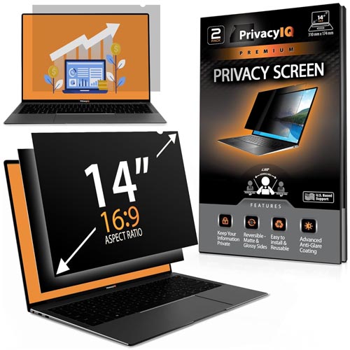 Privacy IQ PQ-YP14W9-2PK 14" Laptop Privacy Screen-Filter (16:9)