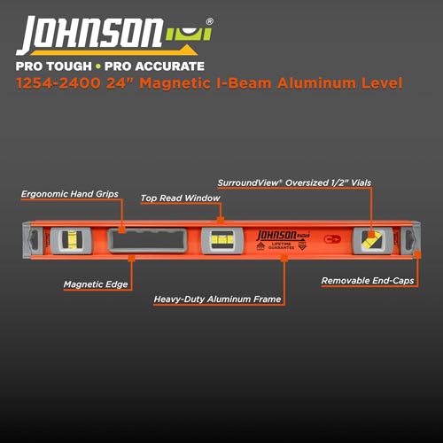 Johnson Level & Tool 1254-2400 I-Beam Magnetic Level - Image 5