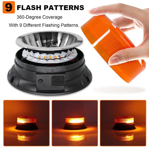 ANTOM Magnetic Wireless LED Amber Strobe Light - Image 5