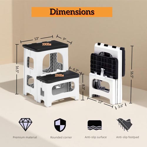 Ahxuvan TD-001-2 2 Steps Foldable Stool (330 lbs load) - Image 7