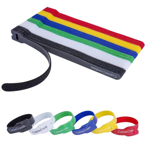 Cable Creation Multi-Colored Reusable Cable Ties 60 pk