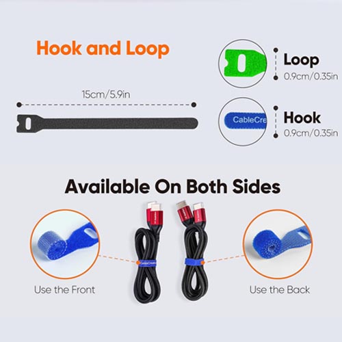 Cable Creation Multi-Colored Reusable Cable Ties 60 pk - Image 4