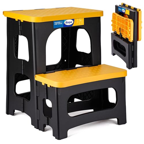 Korpai 5242 2 Steps Foldable Step Stool (250lbs Load)