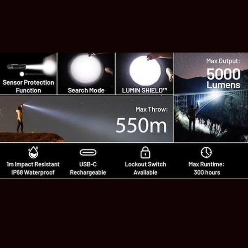 Nitecore EDC35 Rechargeable Flashlight 5000 Lumen - Image 2