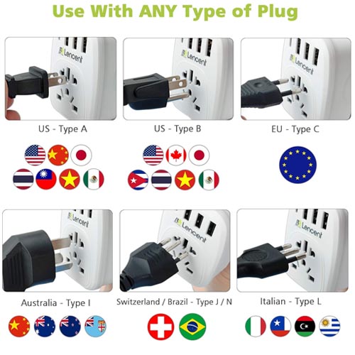 LENCENT WL-07-C3U Universal Travel Adapter - Image 6