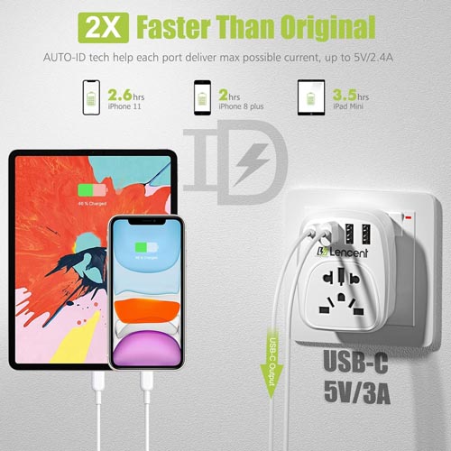 LENCENT WL-07-C3U Universal Travel Adapter - Image 5