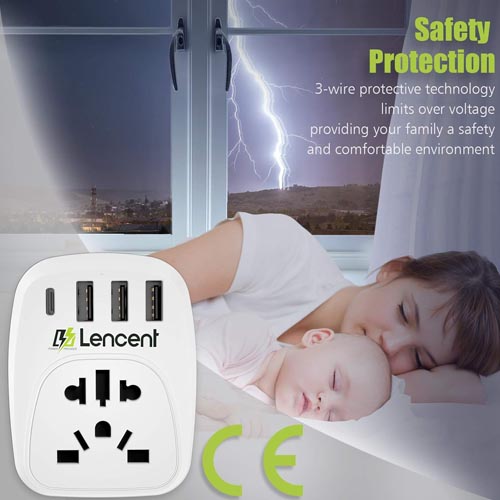 LENCENT WL-07-C3U Universal Travel Adapter - Image 4