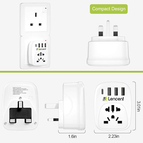 LENCENT WL-07-C3U Universal Travel Adapter - Image 3
