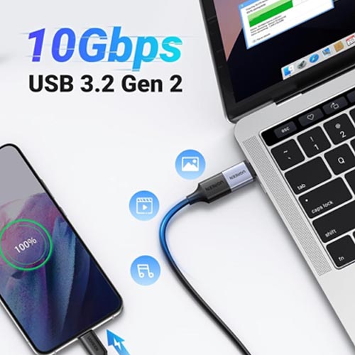 UGREEN 40702P USB C to USB Adapter 10Gbps (2 pk) - Image 8