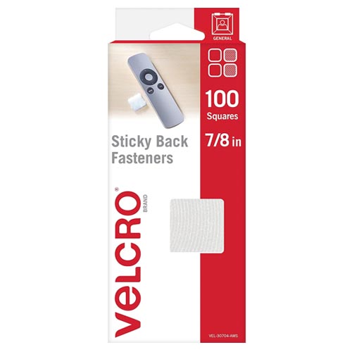 VELCRO 7/8" Square Hook and Loop Tape 100 pk